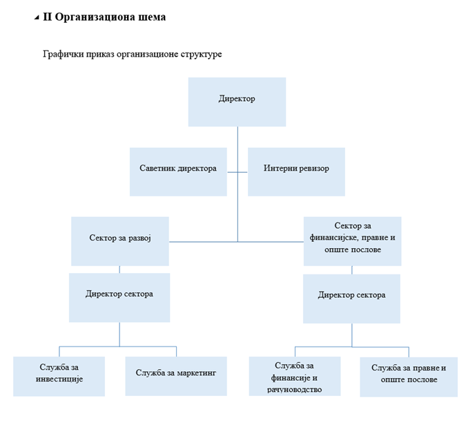 Организациона шема „Стара планина“ д.о.о.